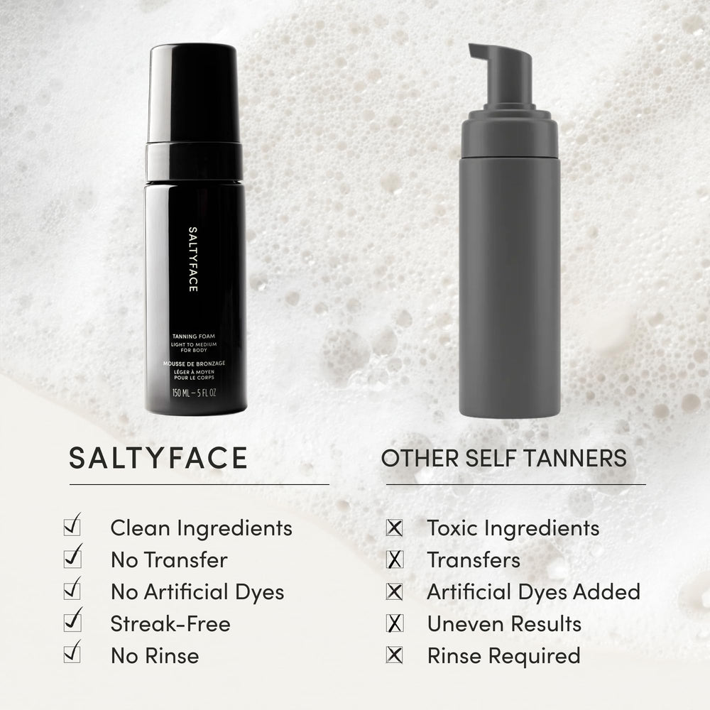 SALTYFACE 5 fl oz bottle next to hand for size comparison benefit