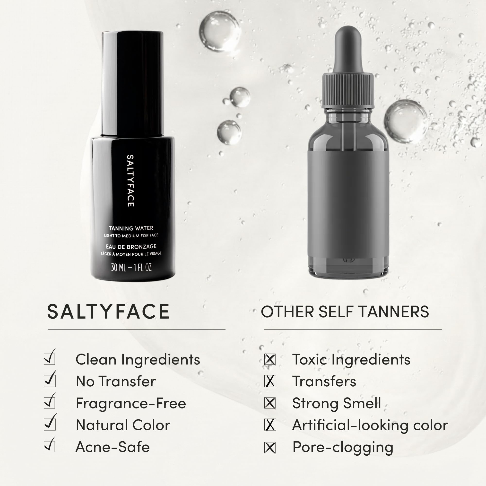 SALTYFACE being applied to jawline and neck for natural blended color
