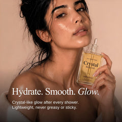 Model legs with Saltysleep golden glow illustrating smooth, luminous skin finish