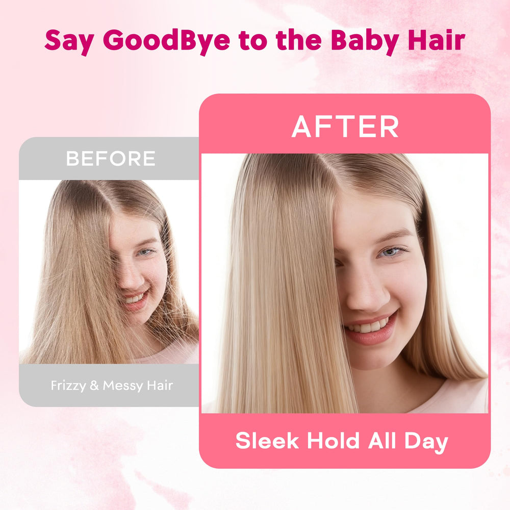 Samnyte before and after hairline demonstrating taming of flyaways and neat finish