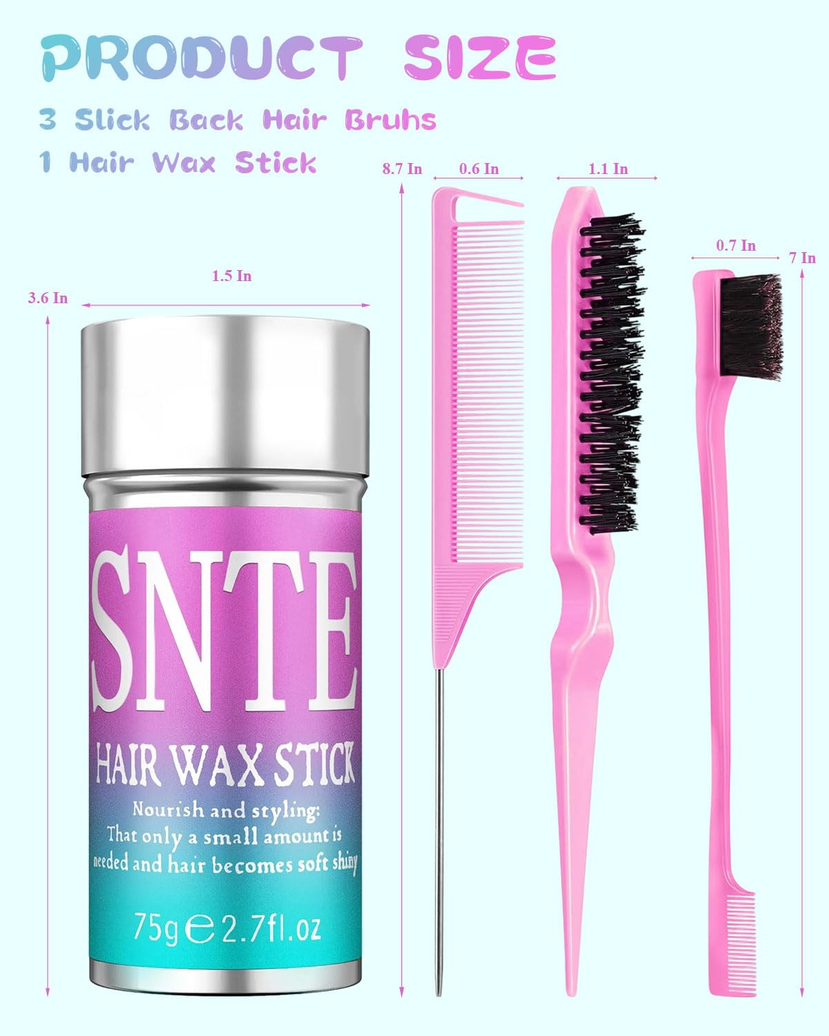 Samnyte brush used to slick back hair for long-lasting frizz control benefit