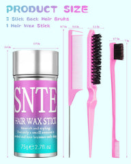 Samnyte brush used to slick back hair for long-lasting frizz control benefit