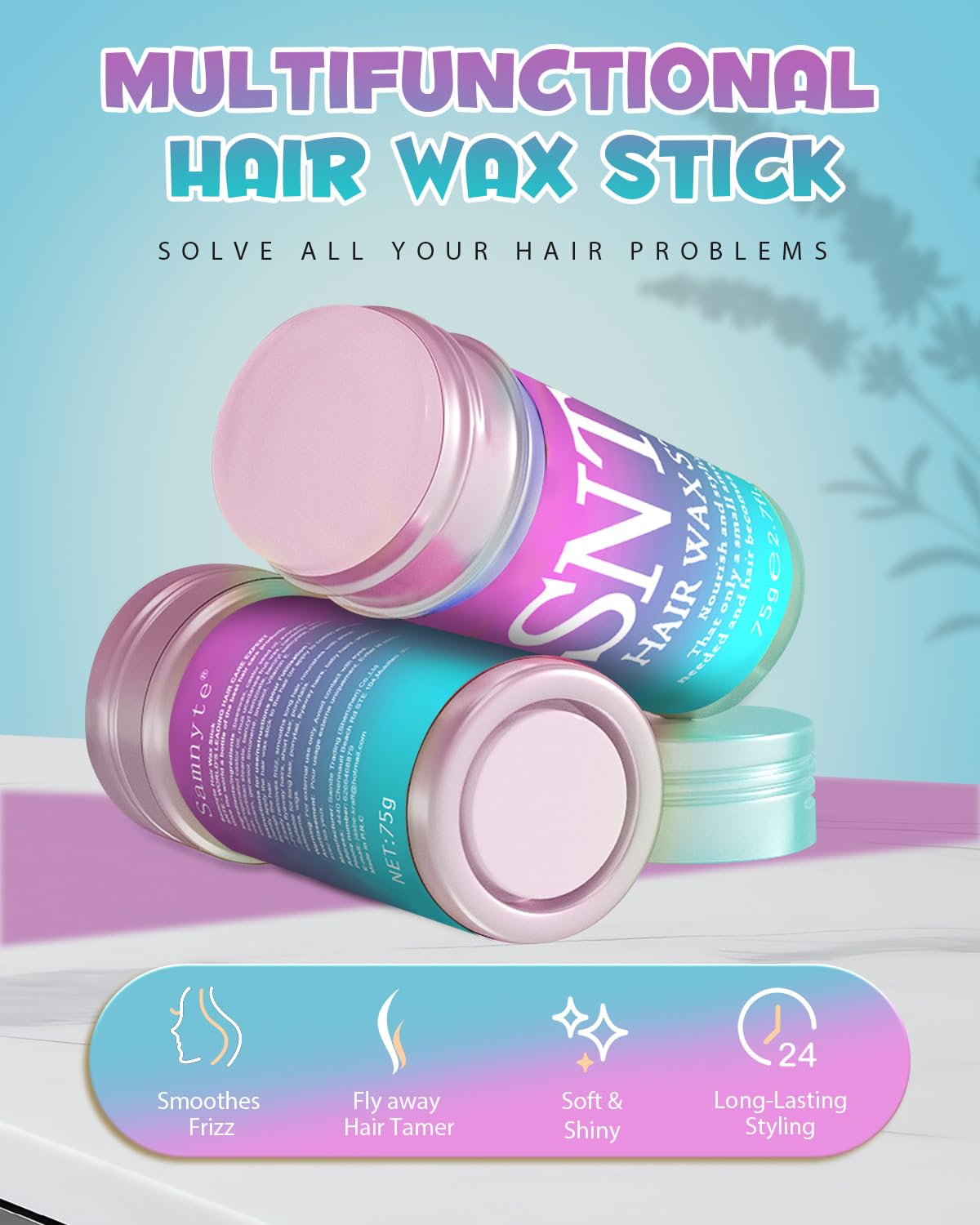 Samnyte stick open close-up showing smooth wax texture for precise control