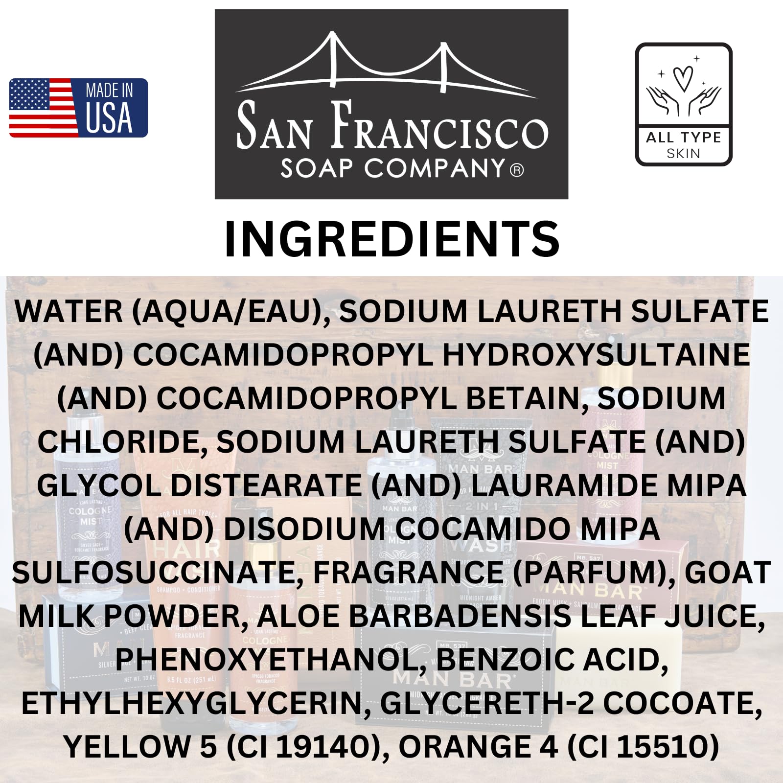 San Francisco Soap Company bottle on bathroom sink in lifestyle scene adding welcoming fragrance