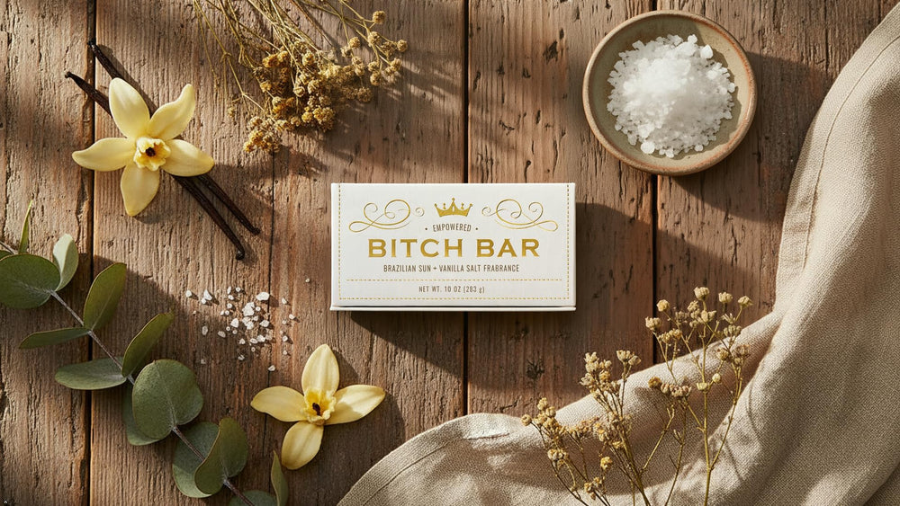 San Francisco Soap Company bar in shower with water indicating rich suds and refreshing use
