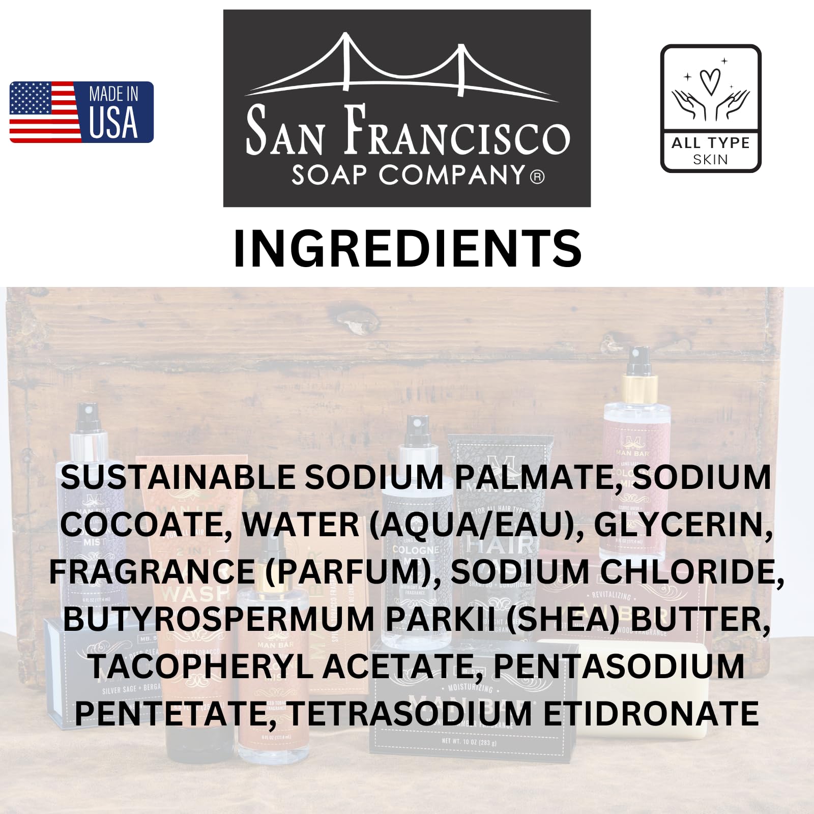 San Francisco Soap Company bar staged in a bathroom for gifting and everyday luxury appeal