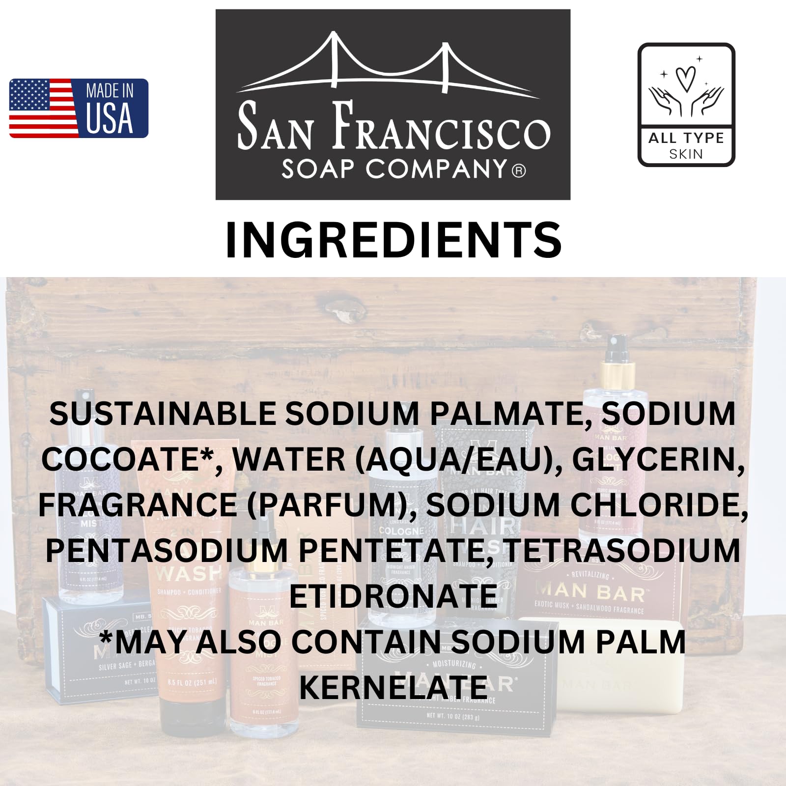 San Francisco Soap Company close-up of bar texture highlighting creamy lather and gentle cleansing