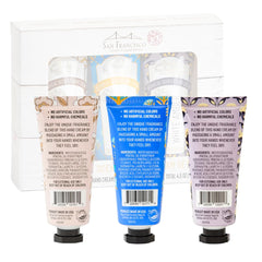 San Francisco Soap Company gift box with tubes staged on a table conveying presentable packaging benefit