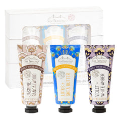 San Francisco Soap Company cream being massaged into hands demonstrating quick absorption and moisturize benefit