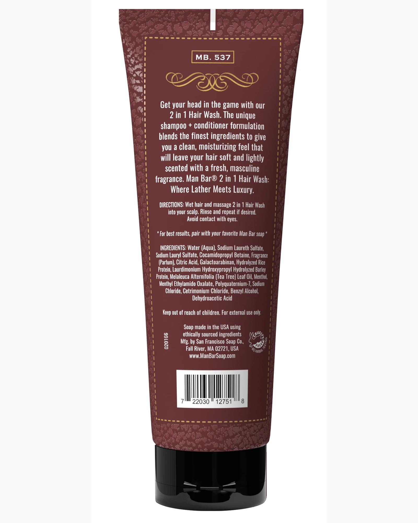 San Francisco Soap Company Man Bar close-up of bar texture highlighting creamy lather potential