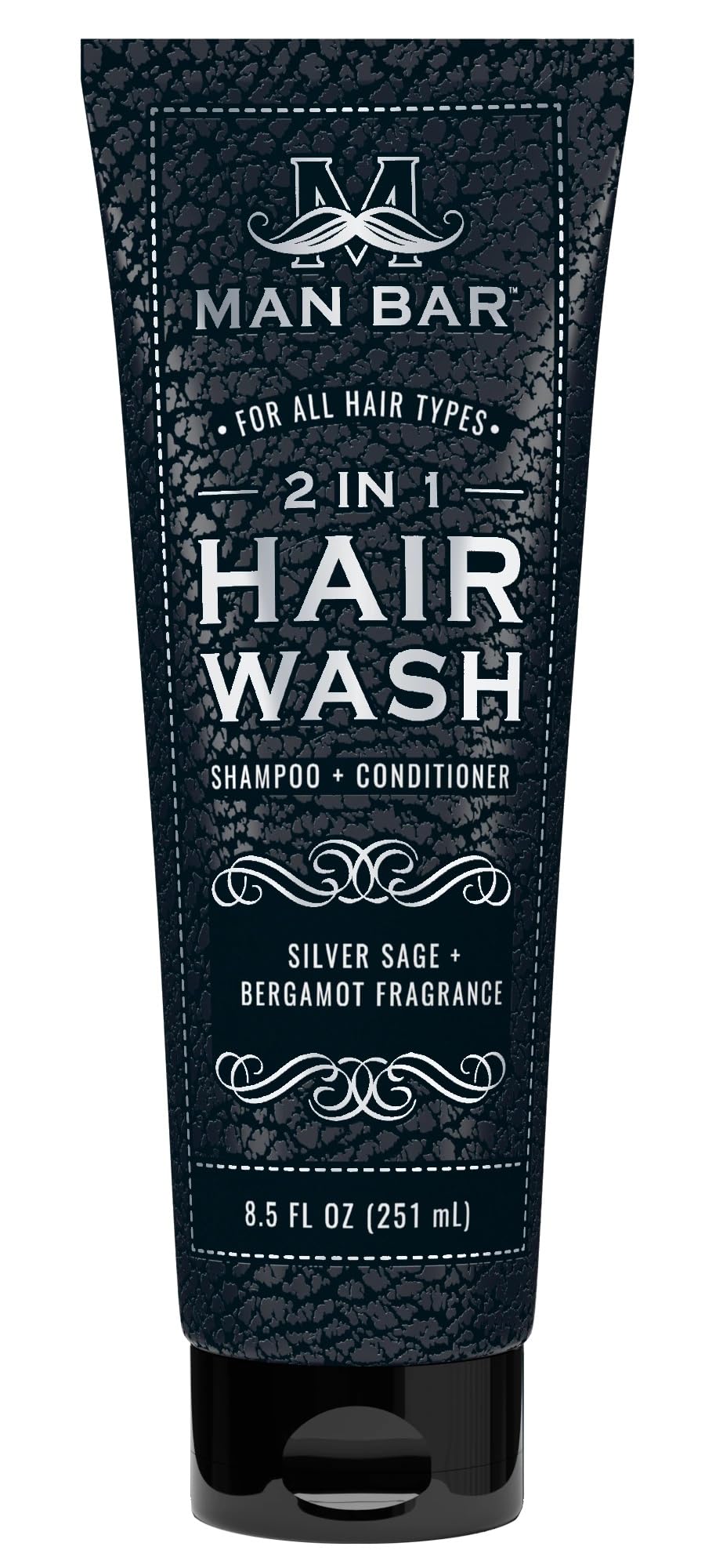 San Francisco Soap Company Man Bar front view showing label and solid bar benefits