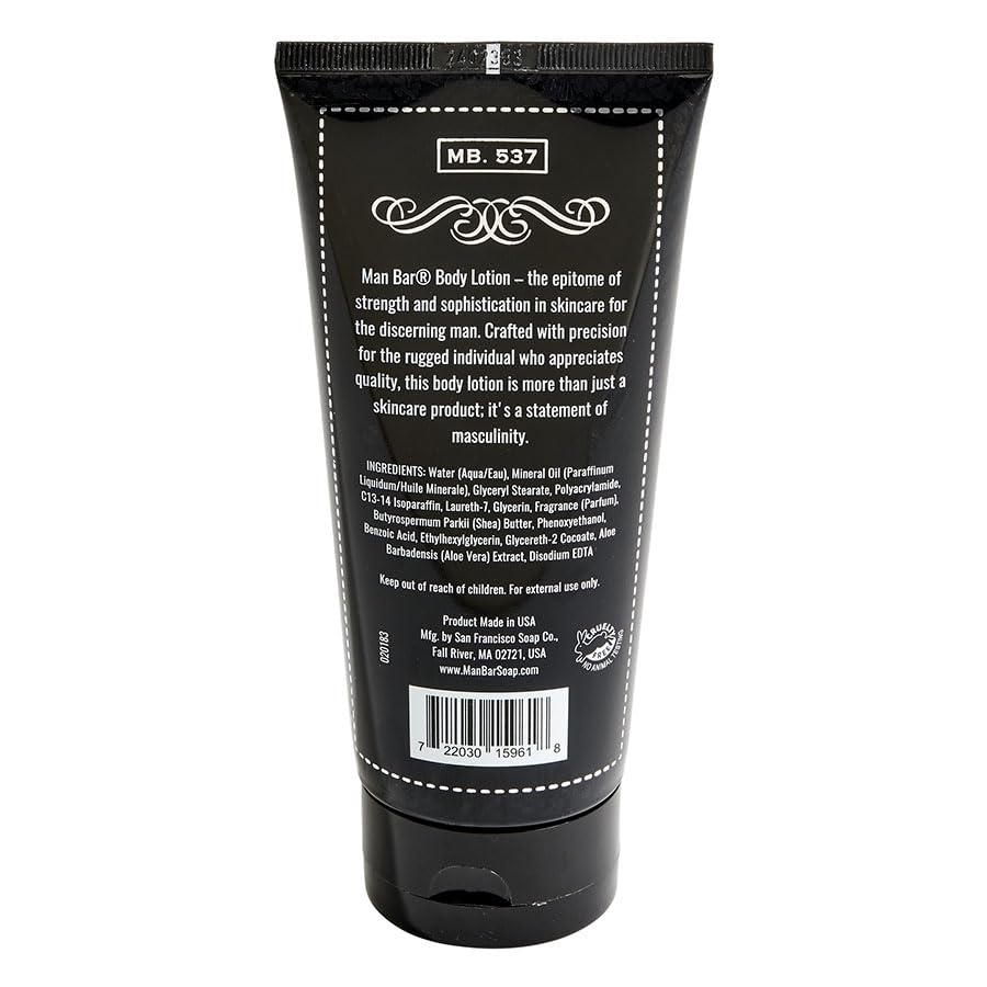 San Francisco Soap Company Man Bar close-up of lotion texture on hand demonstrating fast-absorbing hydration benefit