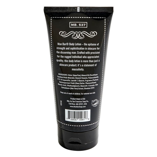 San Francisco Soap Company Man Bar close-up of lotion texture on hand demonstrating fast-absorbing hydration benefit