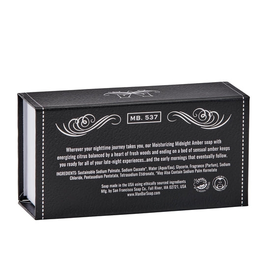 San Francisco Soap Company textured leather box close-up highlighting presentation quality