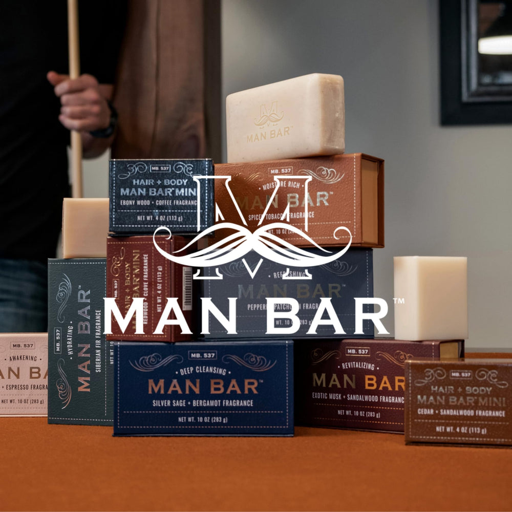 San Francisco Soap Company lifestyle shot with the bar in a bathroom setting evoking refined daily routine