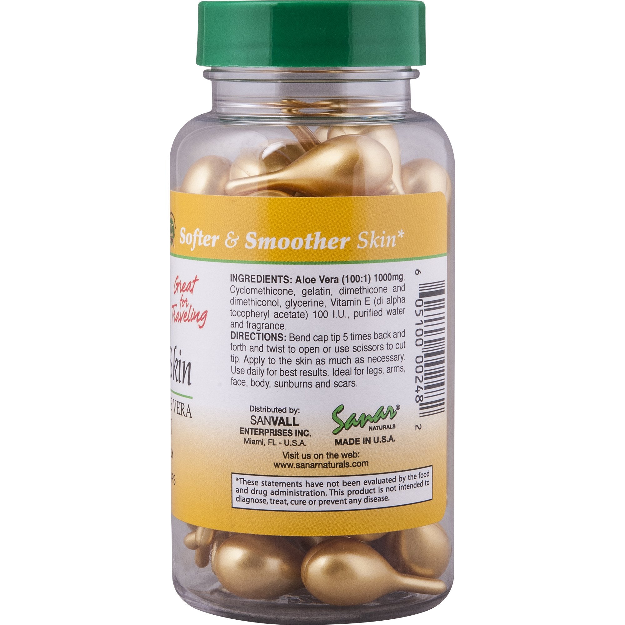 Sanar Naturals label and ingredients list highlighting key Vitamin E benefit