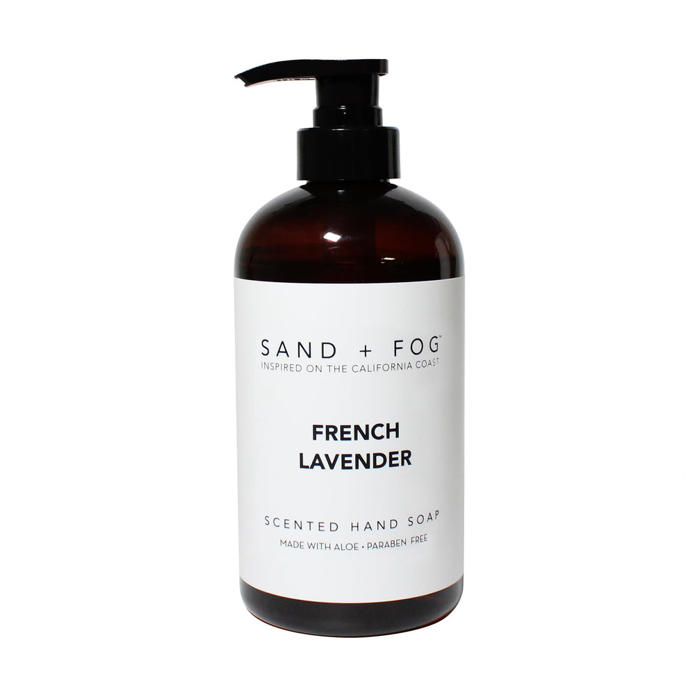 Sand + Fog front packaging showing 20 oz bottle and elegant label for easy identification