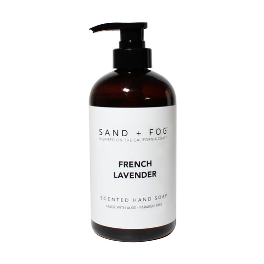 Sand + Fog front packaging showing 20 oz bottle and elegant label for easy identification