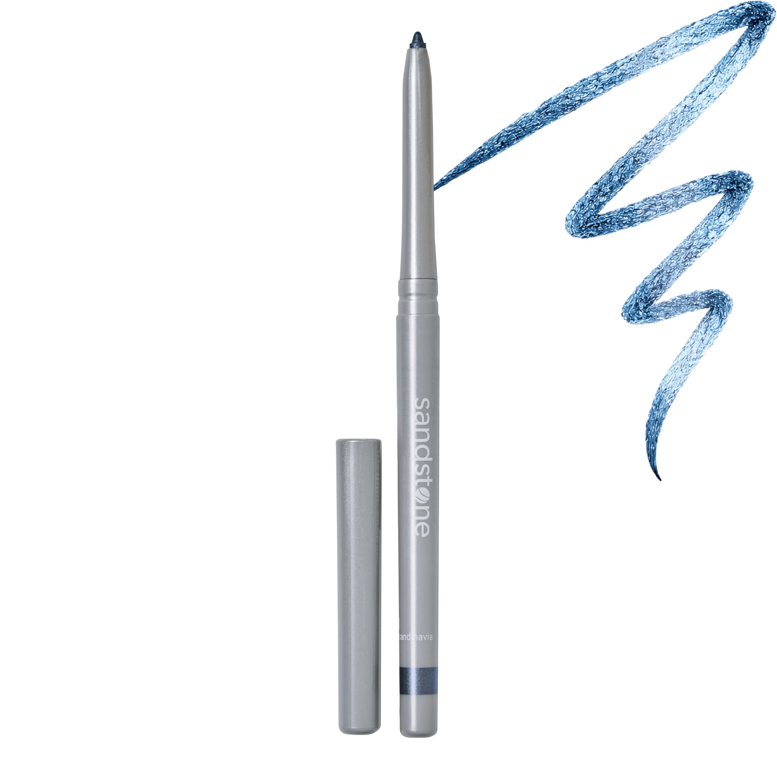 Sandstone Scandinavia pencil front packaging showing denim shade and benefit