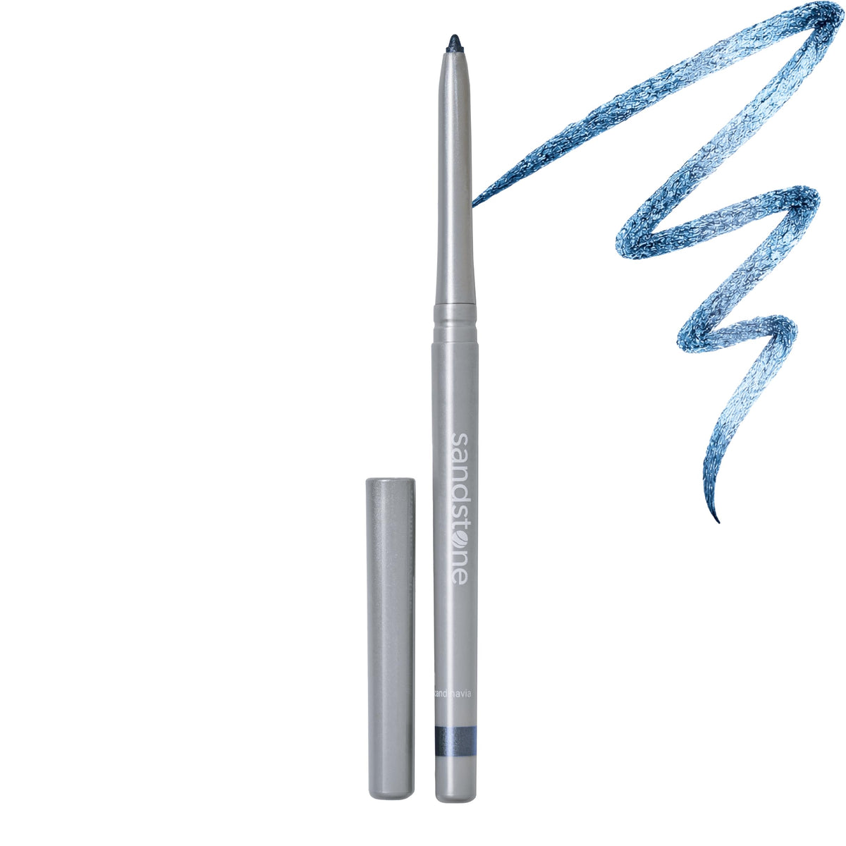 Sandstone Scandinavia pencil front packaging showing denim shade and benefit