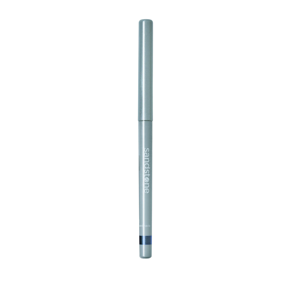 Sandstone Scandinavia pencil in a makeup bag showing travel-friendly convenience