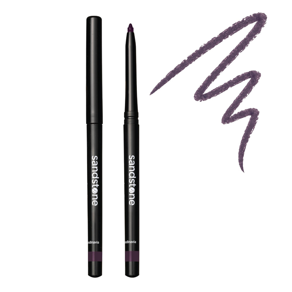 Sandstone Scandinavia eyeliner pencil front view showing aubergine color and sleek design for precise application