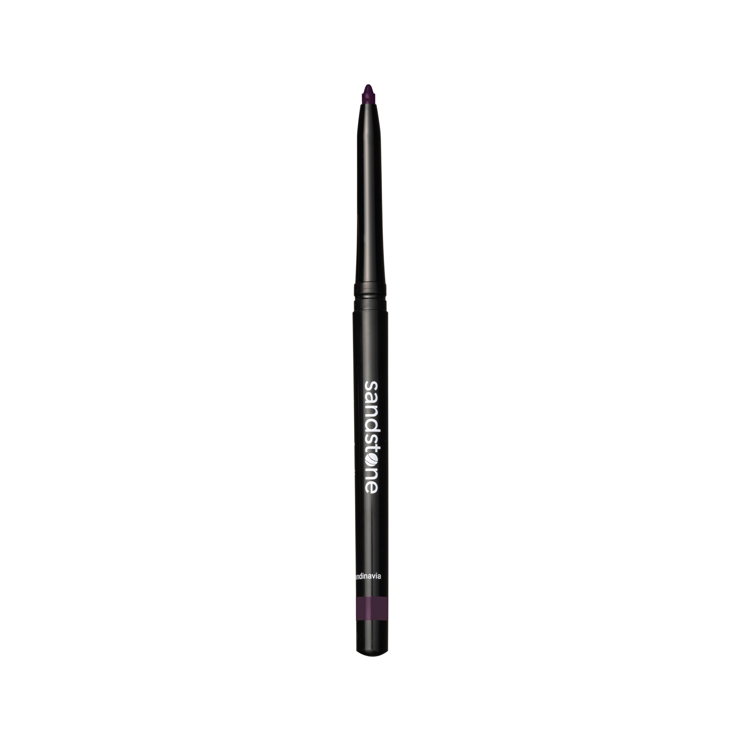 Sandstone Scandinavia pencil with cap removed focusing on secure lid and travel-ready protection