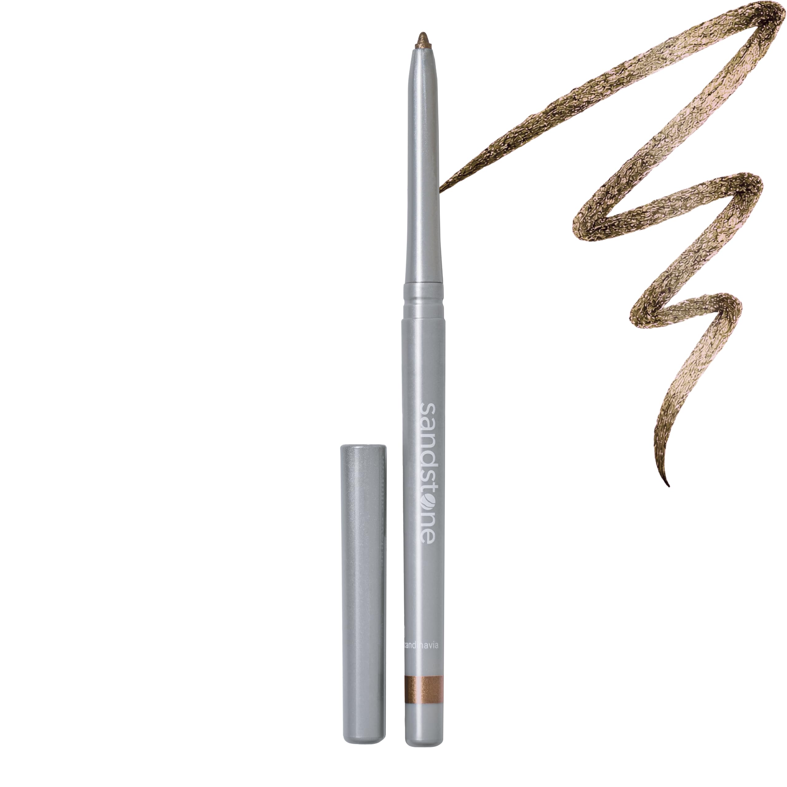 Sandstone Scandinavia honey front packaging showing sleek pencil and shade benefits