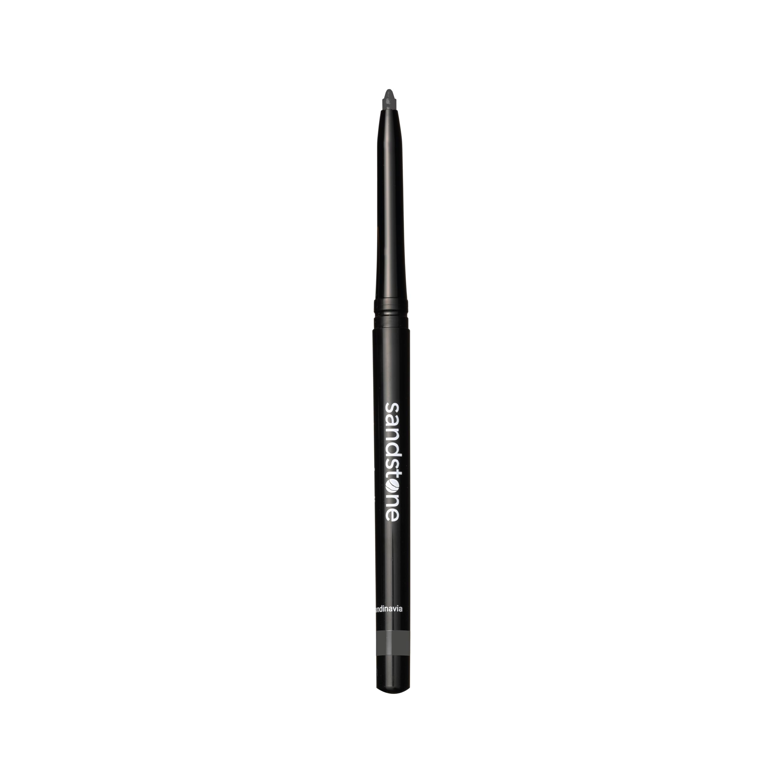 Sandstone Scandinavia pencil in use applying winged liner for lasting definition benefit