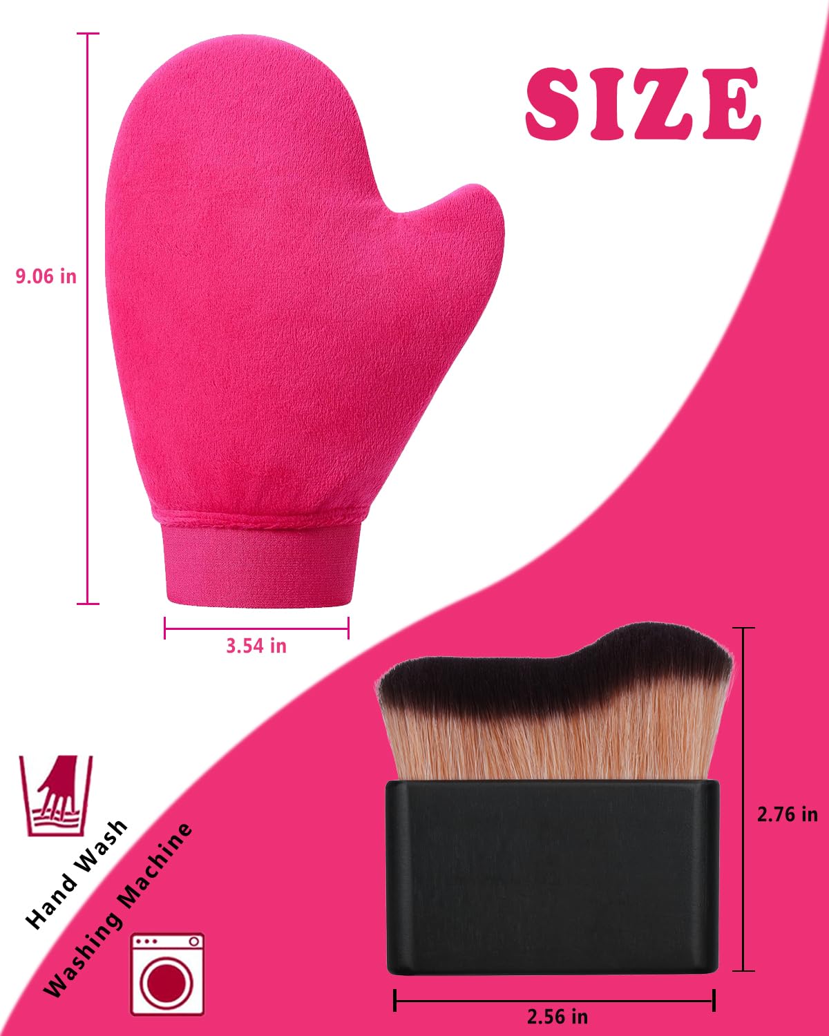 Sanfery kabuki brush blending self-tanner on face for natural-looking color