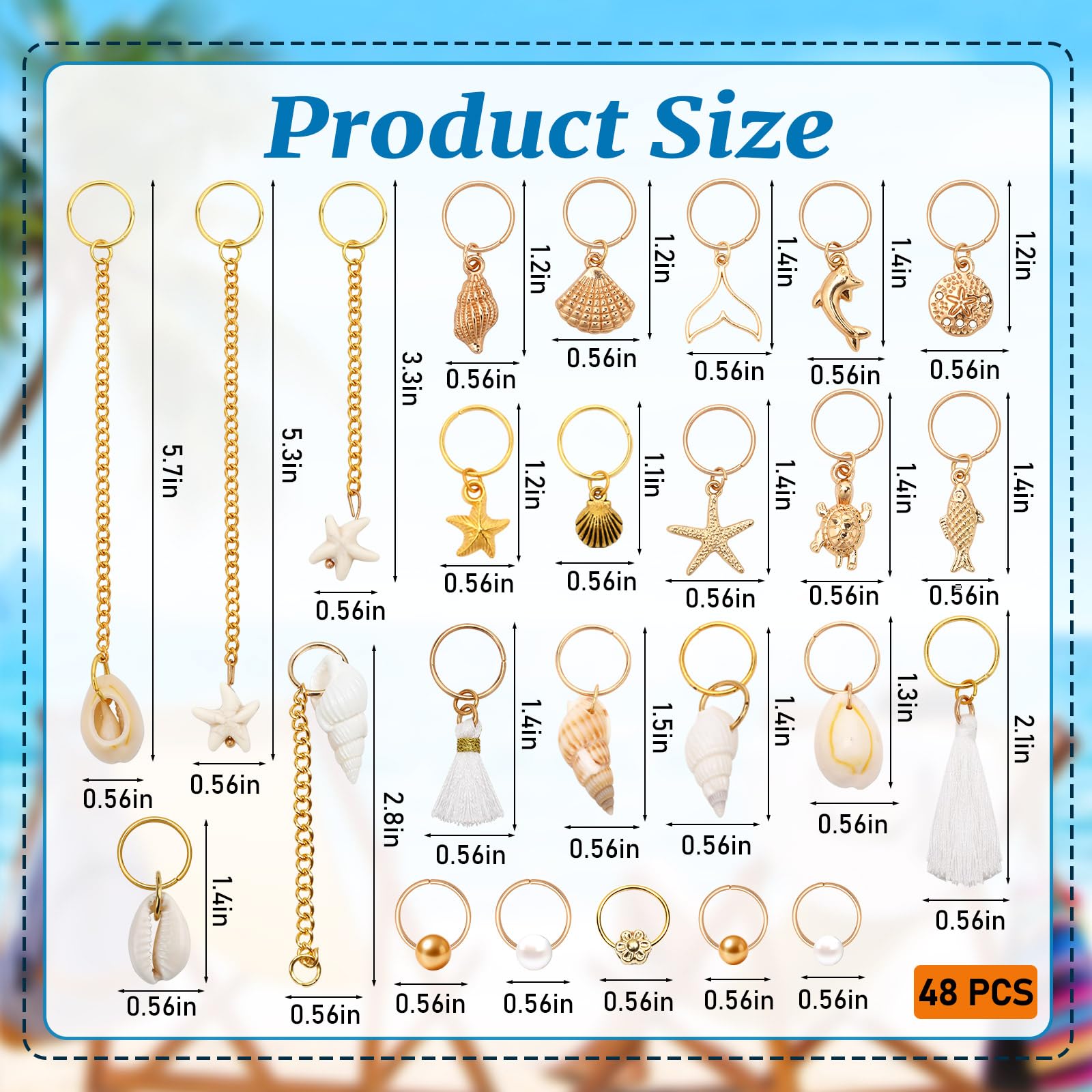 SANNIX braid detail with shell charm, adds beachy flair to braids