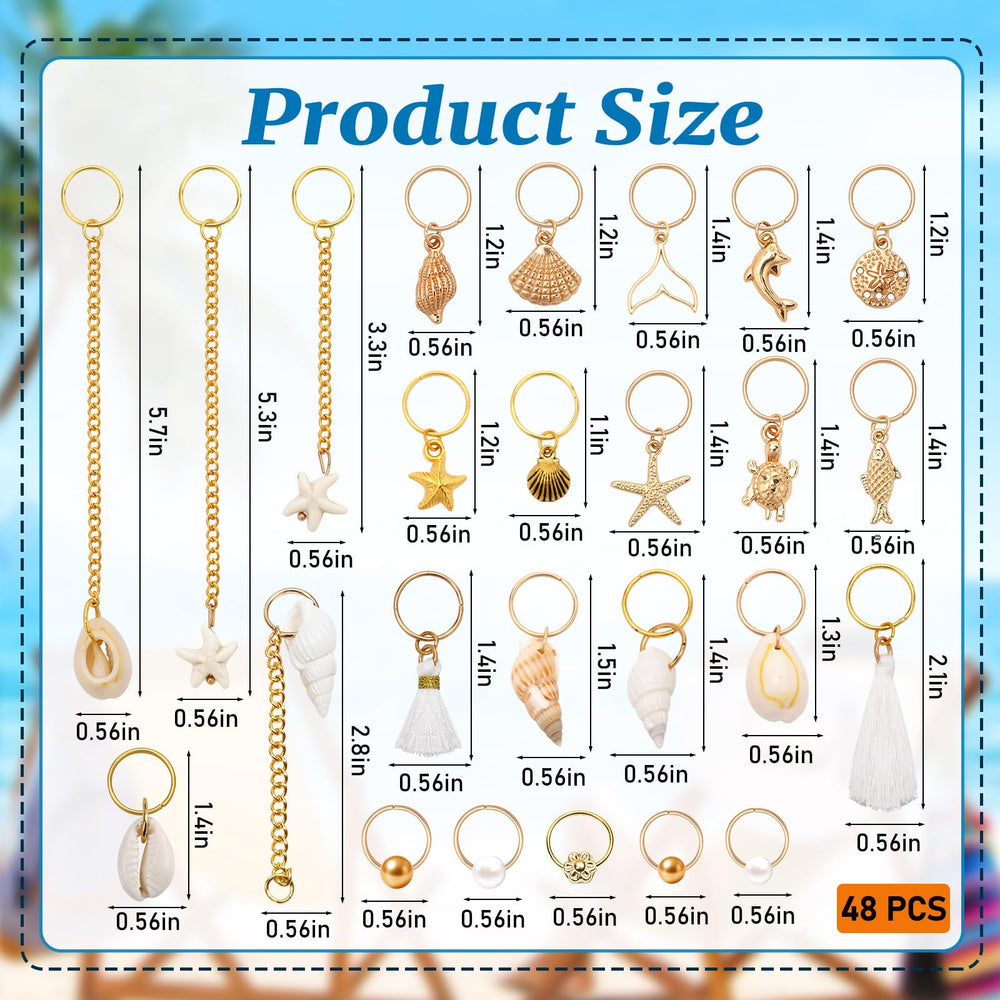 SANNIX braid detail with shell charm, adds beachy flair to braids
