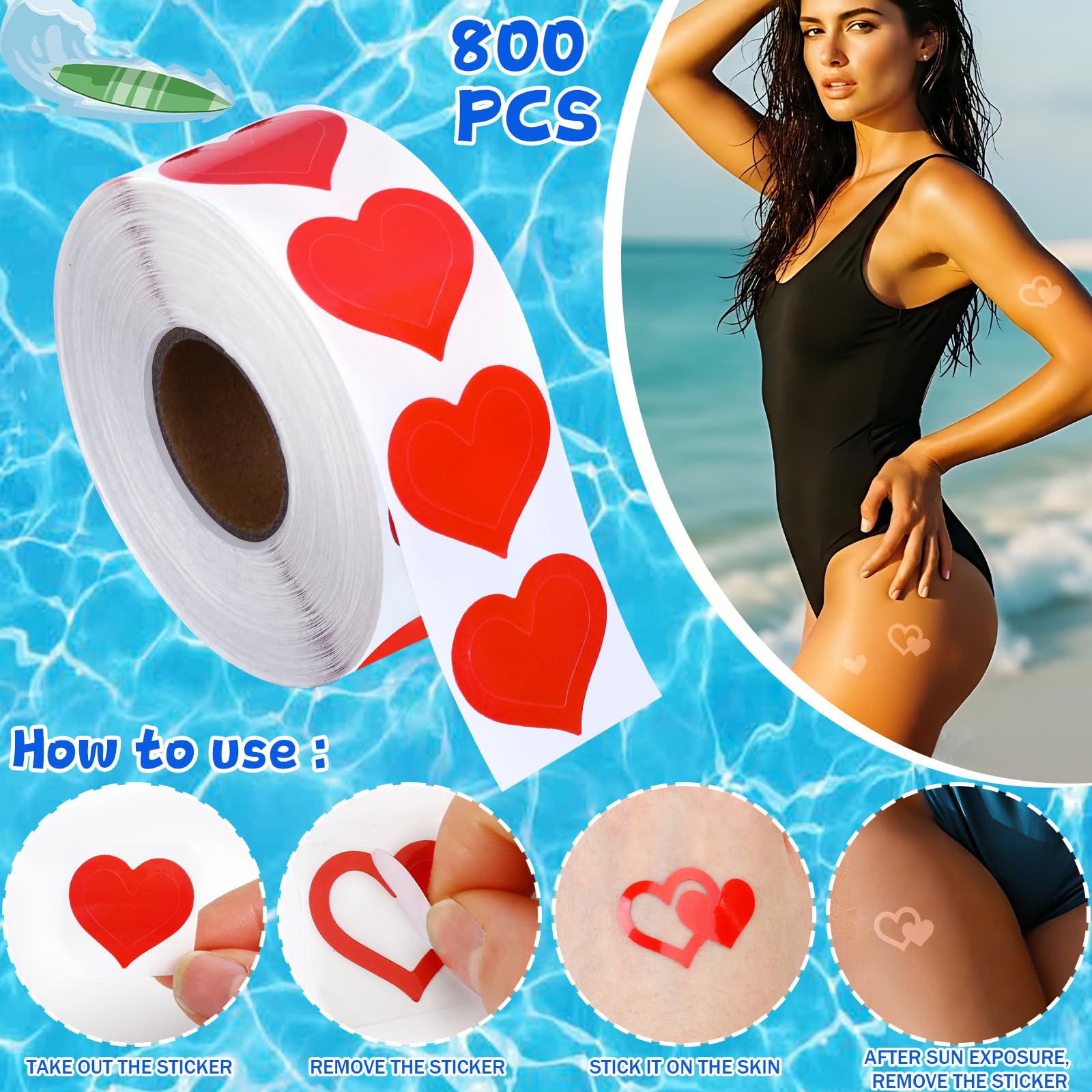 SANNIX stickers applied on skin for neat tan-line control and clear shapes