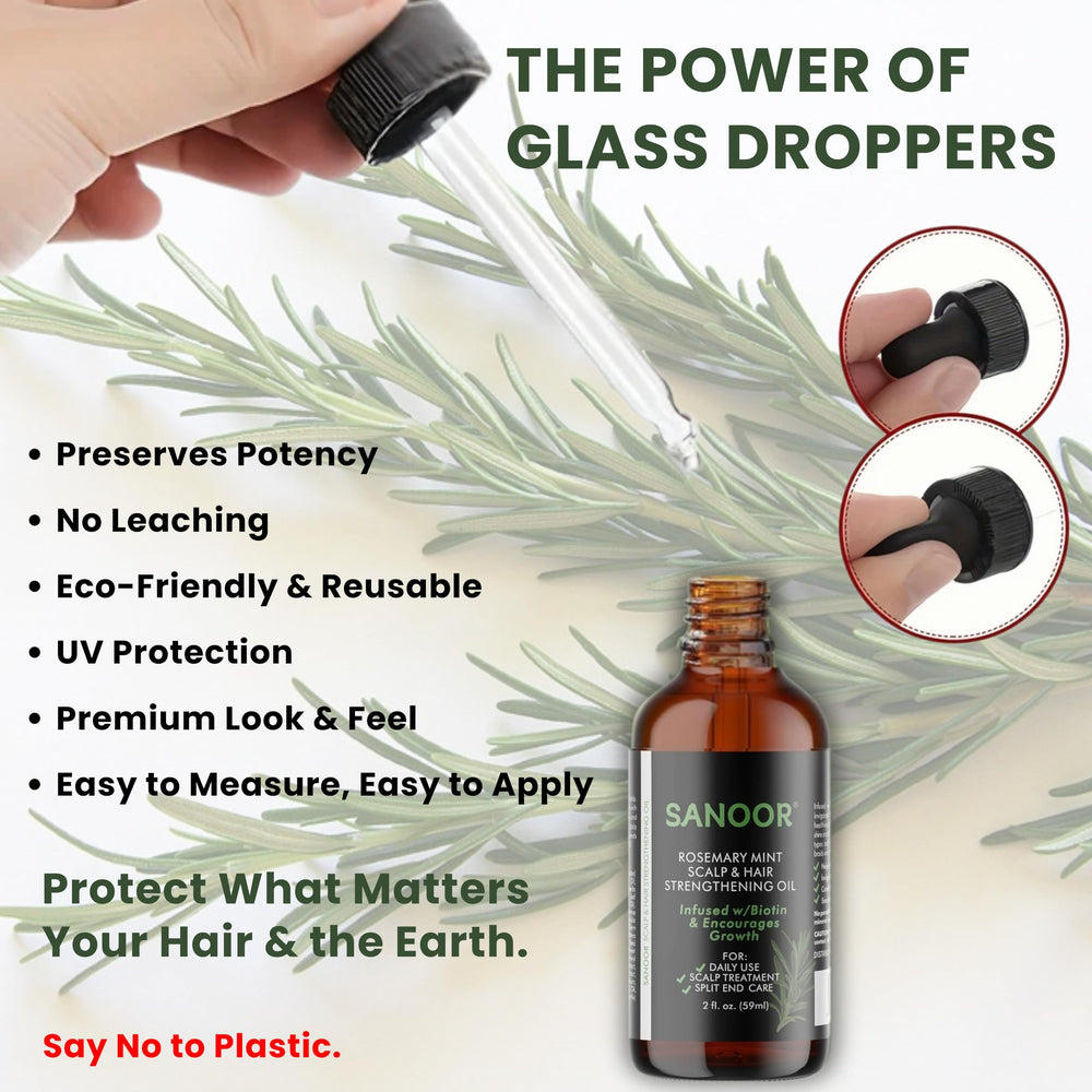 SANOOR applying oil to scalp with dropper for targeted care