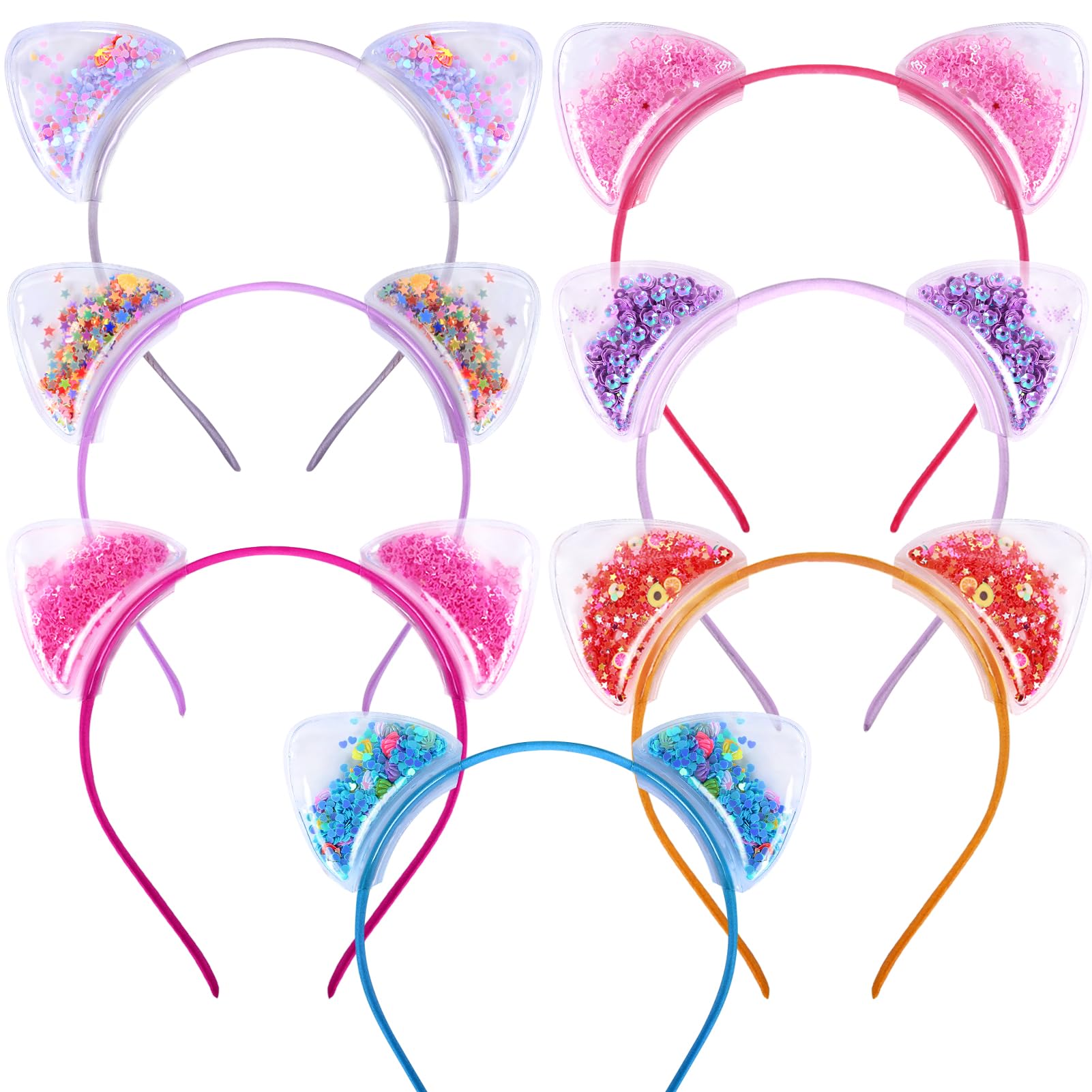 Santoddle front packaging showing seven glitter cat ear headbands and variety