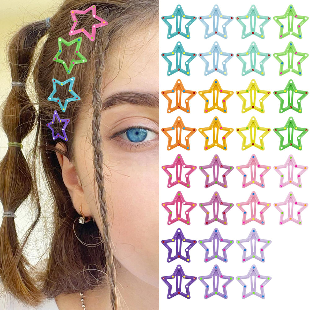 SAOROPEB front pack of 30 star clips showing variety and convenience