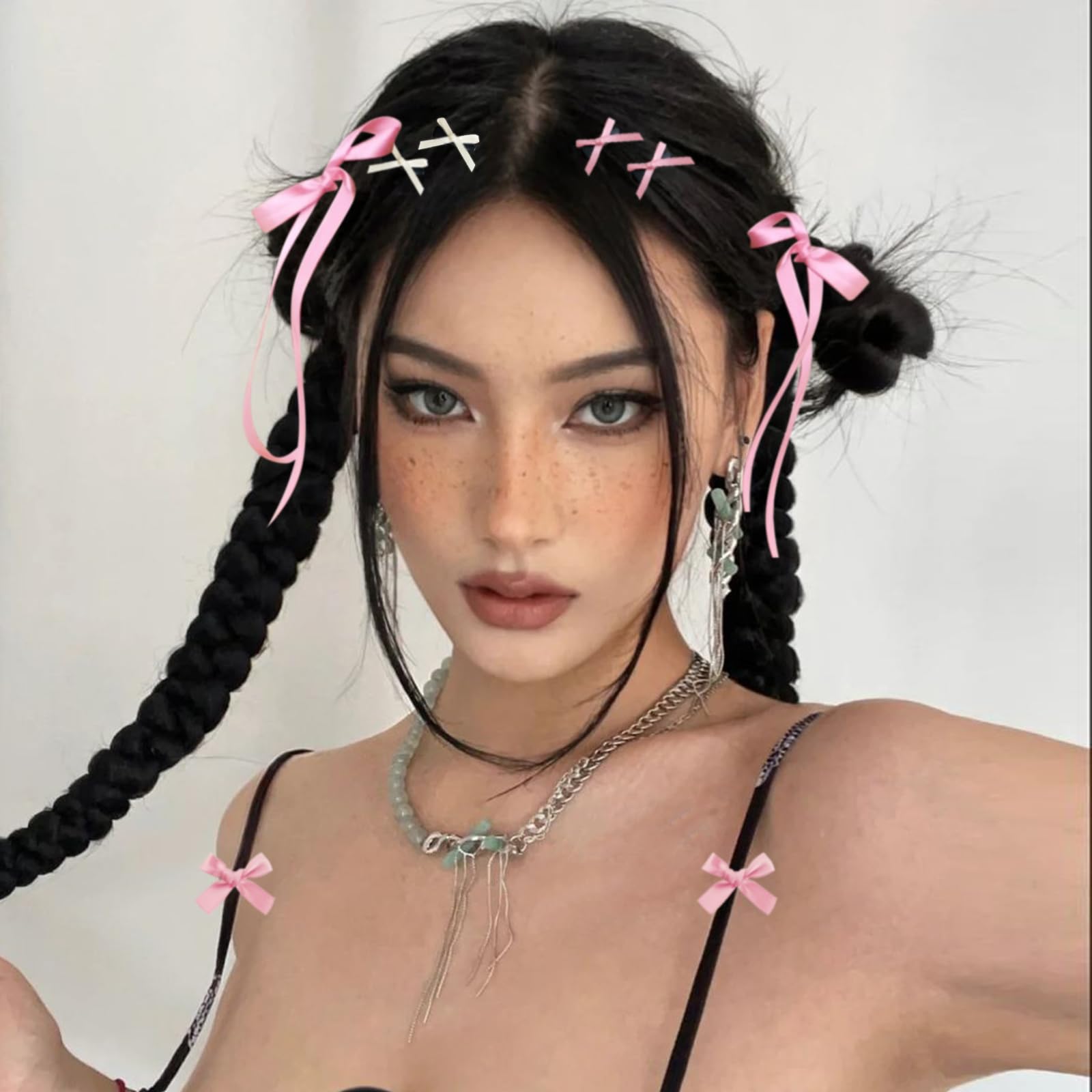 SAOROPEB bows clipped in a ponytail demonstrating quick styling and neat appearance