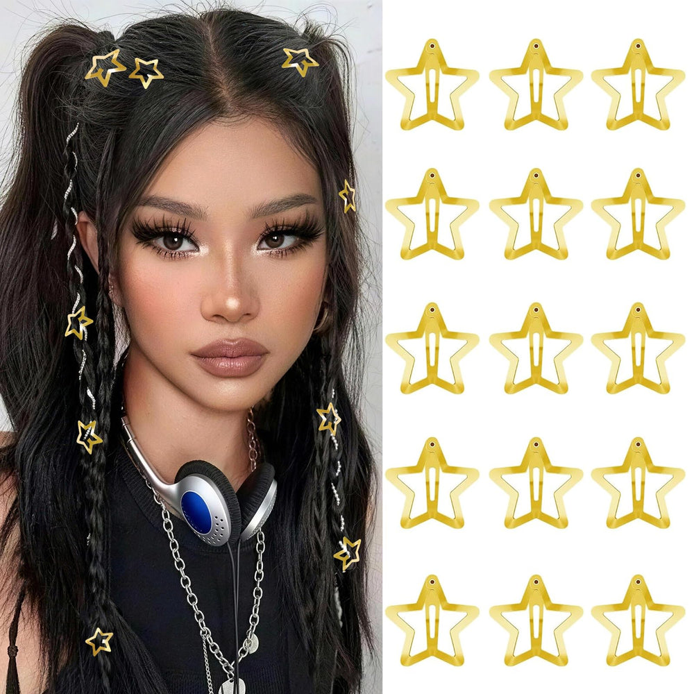SAOROPEB front pack of 15 star clips shows value and ready-to-wear