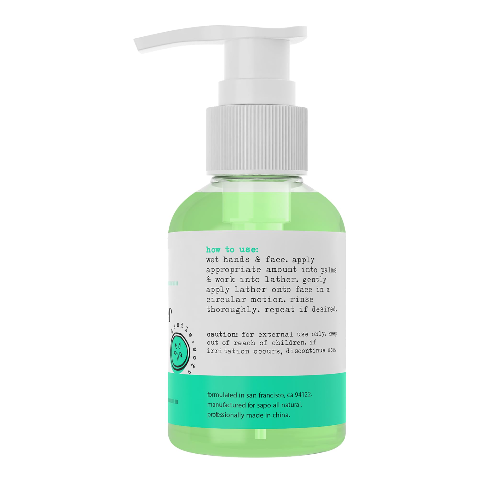 Sapo All Natural pump dispensing gel into hand for easy controlled application