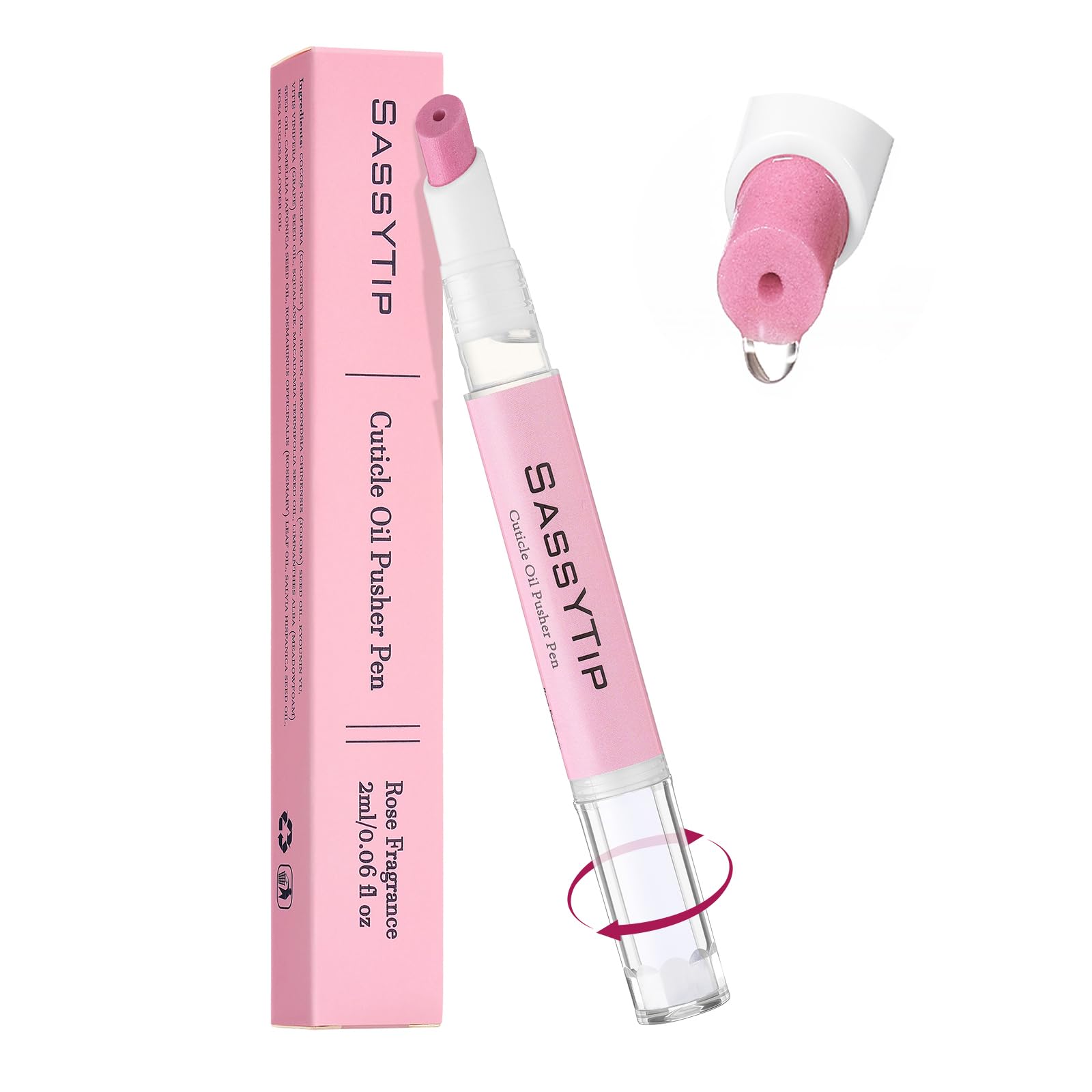 SASSYTIP front packaging pen shows compact design and portability