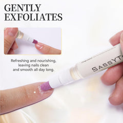 SASSYTIP pen dispensing oil demonstrating precise, no-spill micro-dose delivery