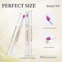 SASSYTIP pen inside a travel pouch demonstrating easy storage and on-the-go care