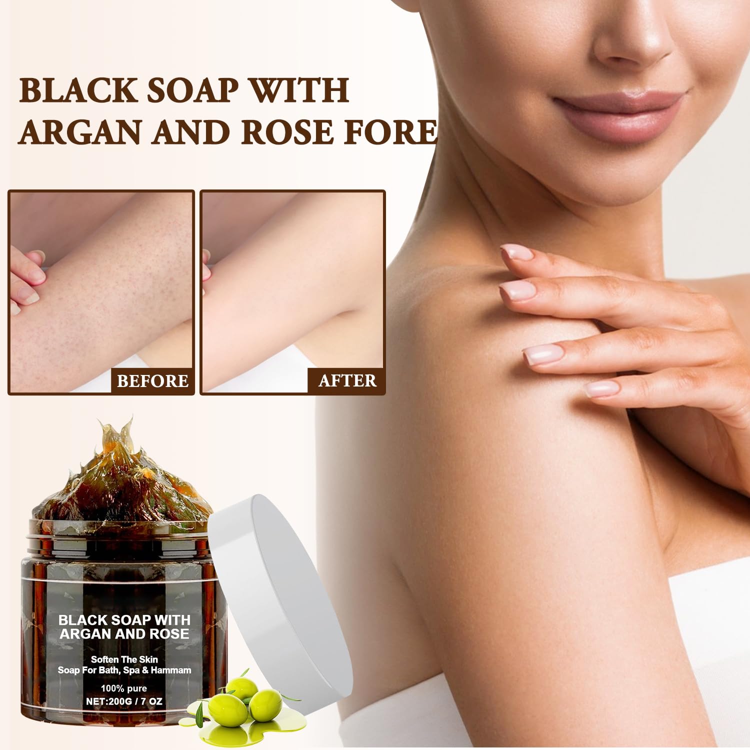 satasiam black soap lathered in shower showing cleansing action