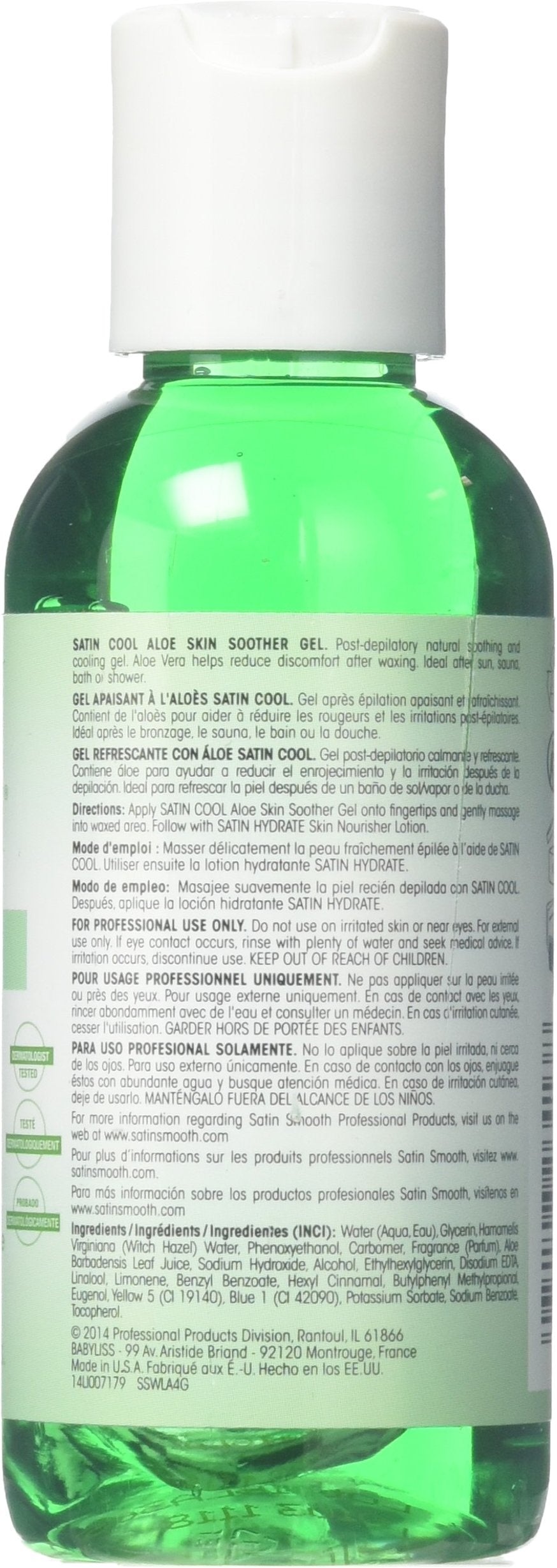 SATIN SMOOTH gel texture on fingertip demonstrating cooling, fast-absorbing application benefit