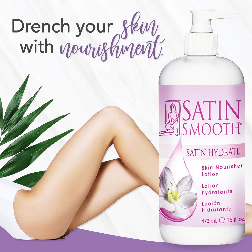 SATIN SMOOTH cream texture close-up highlighting fast-absorbing, non-greasy hydration