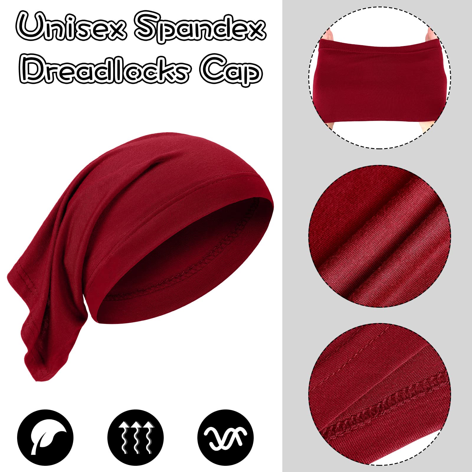 SATINIOR cap stretched over long locs demonstrating secure containment and protection