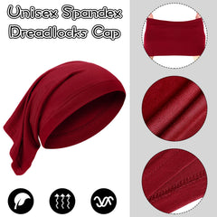 SATINIOR cap stretched over long locs demonstrating secure containment and protection