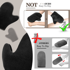 SATINIOR mitt applying lotion on arm for even, streak-free coverage