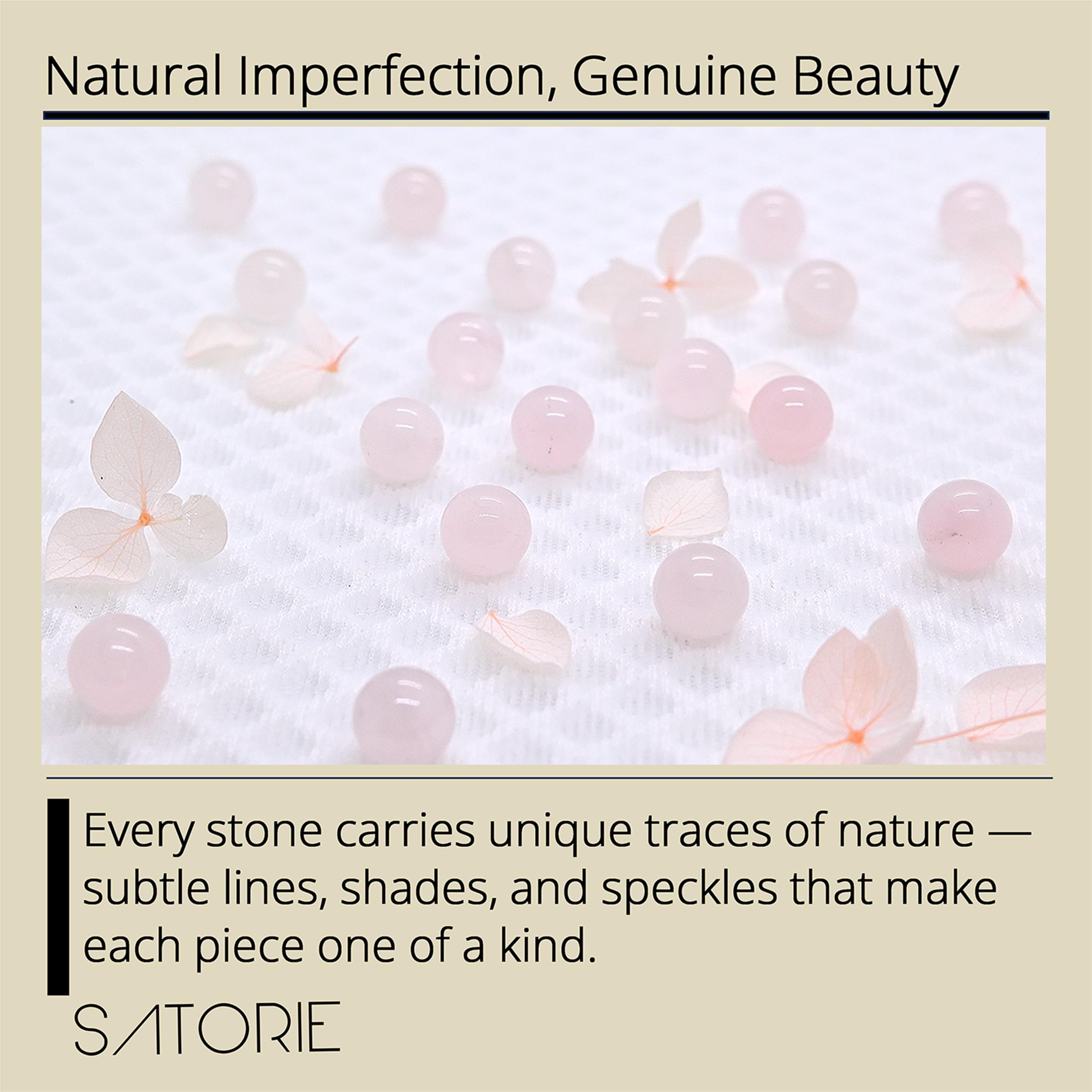 Satorie bottle on bathroom counter implying easy daily skincare use