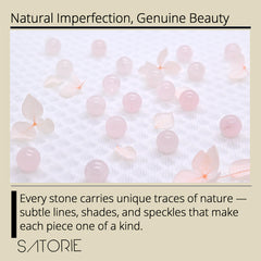 Satorie bottle on bathroom counter implying easy daily skincare use